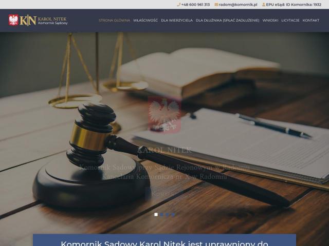 Komornik Sądowy przy Sądzie Rejonowym w Radomiu Karol Nitek